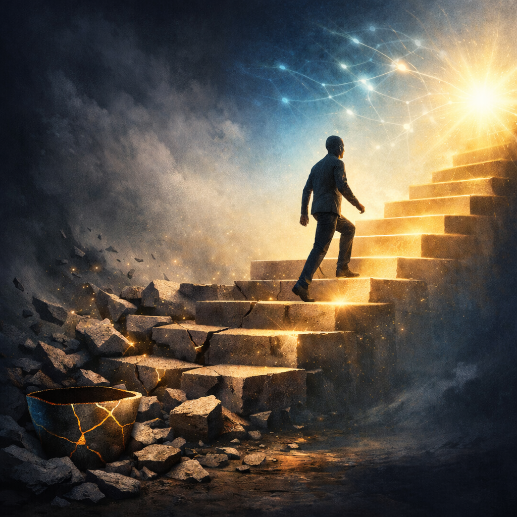 Conceptual image representing failure as feedback, personal growth mindset, and overcoming fear of failure